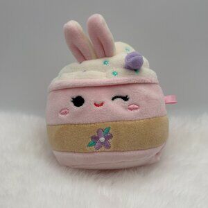 Suey the Bunny Milkshake Squishmallows 4" Pink White Tan Stuffie (SKU:619TO)